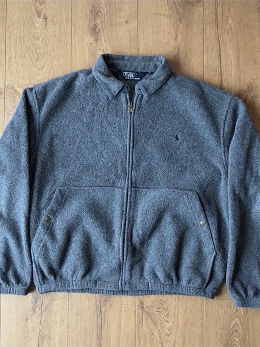 Polo by Ralph Lauren Men's Slate Gray Zip-Up Fleece Jacket